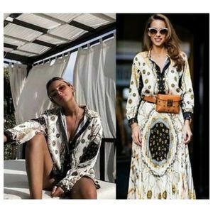 Zara scarf print blouse size S